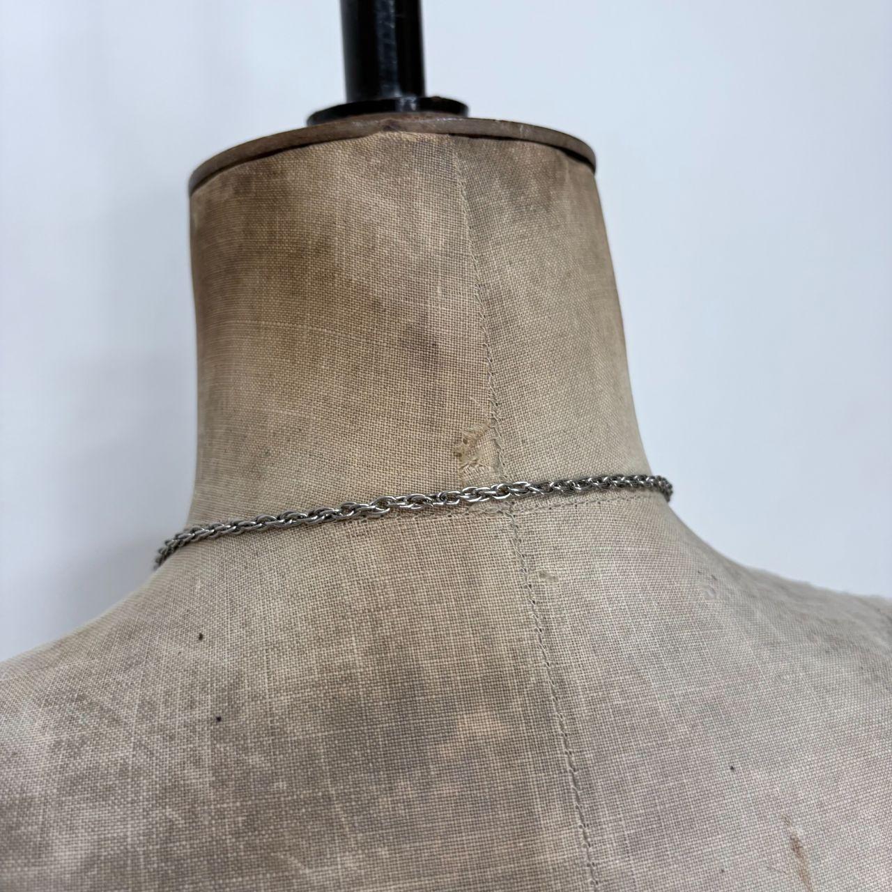 Silver boho long hippie necklace