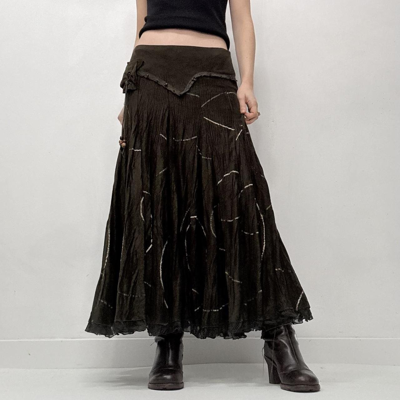 Khaki brown lace distressed fairy skirt