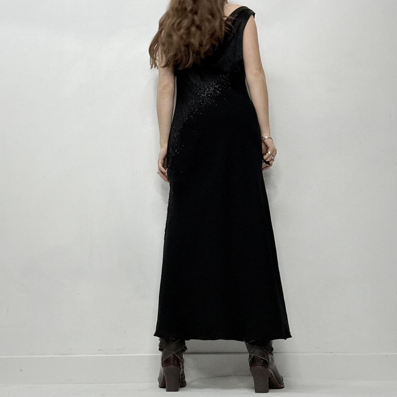 Black bias cut maxi dress