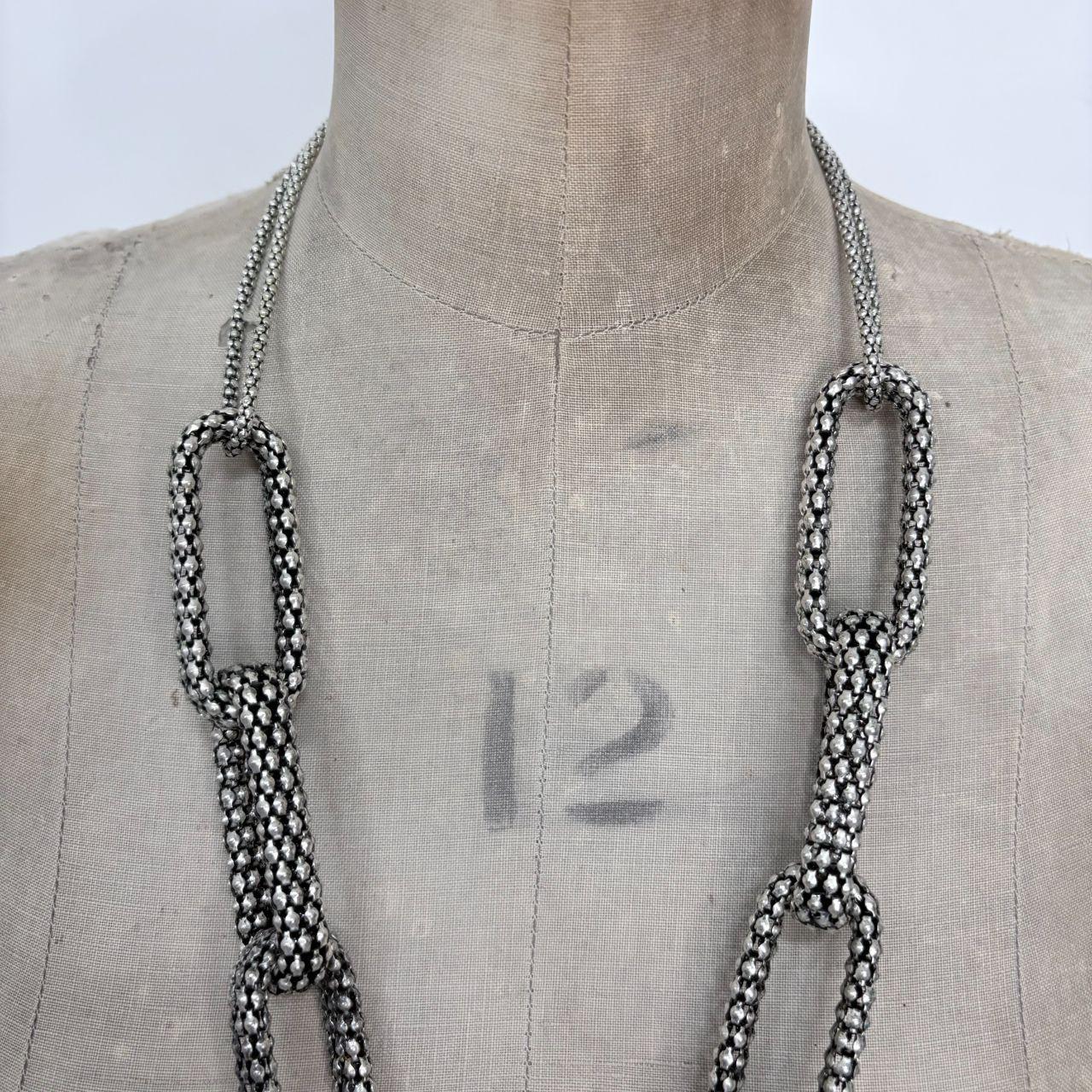 Oversized silver link chunky chain necklace