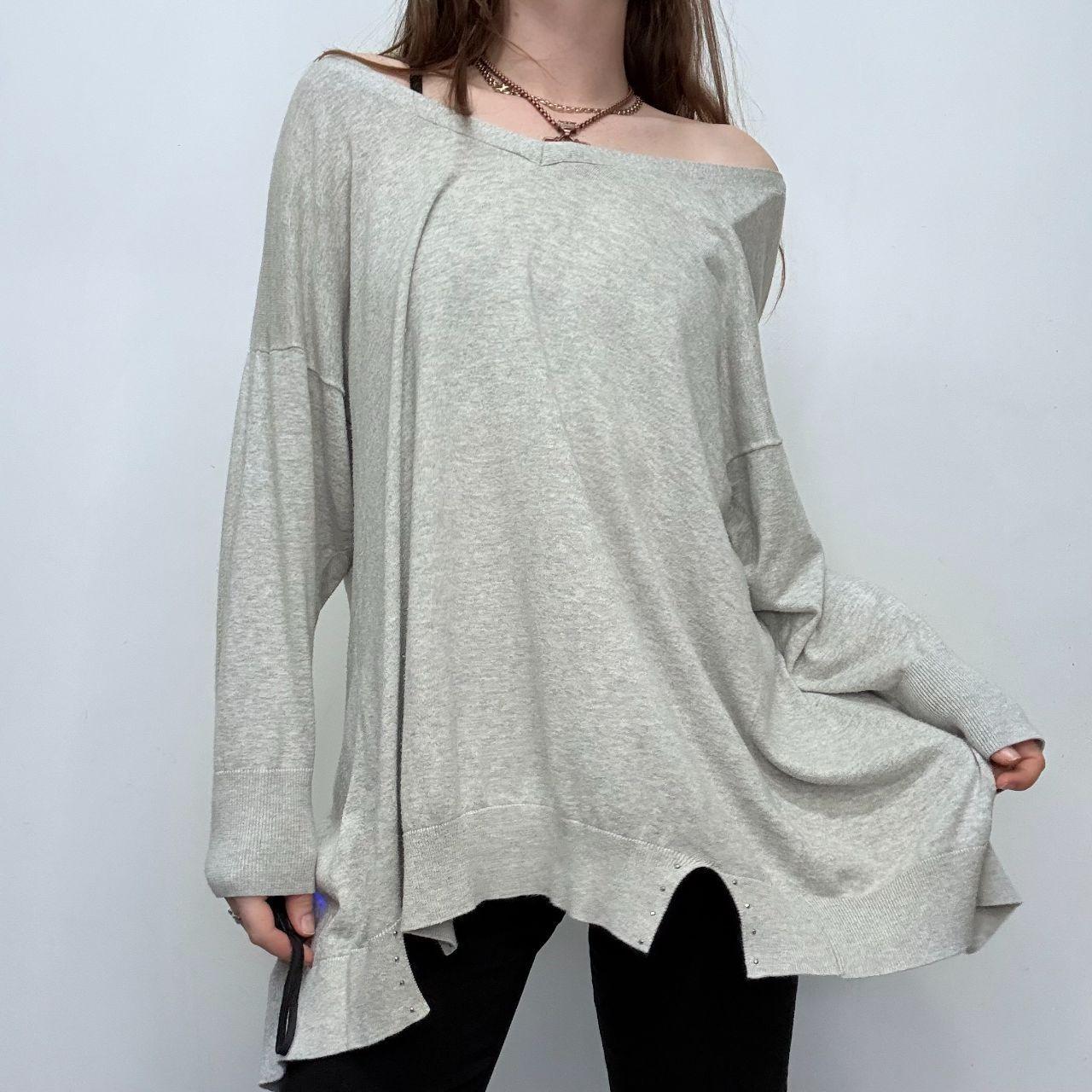 Grey slouchy batwing jumper
