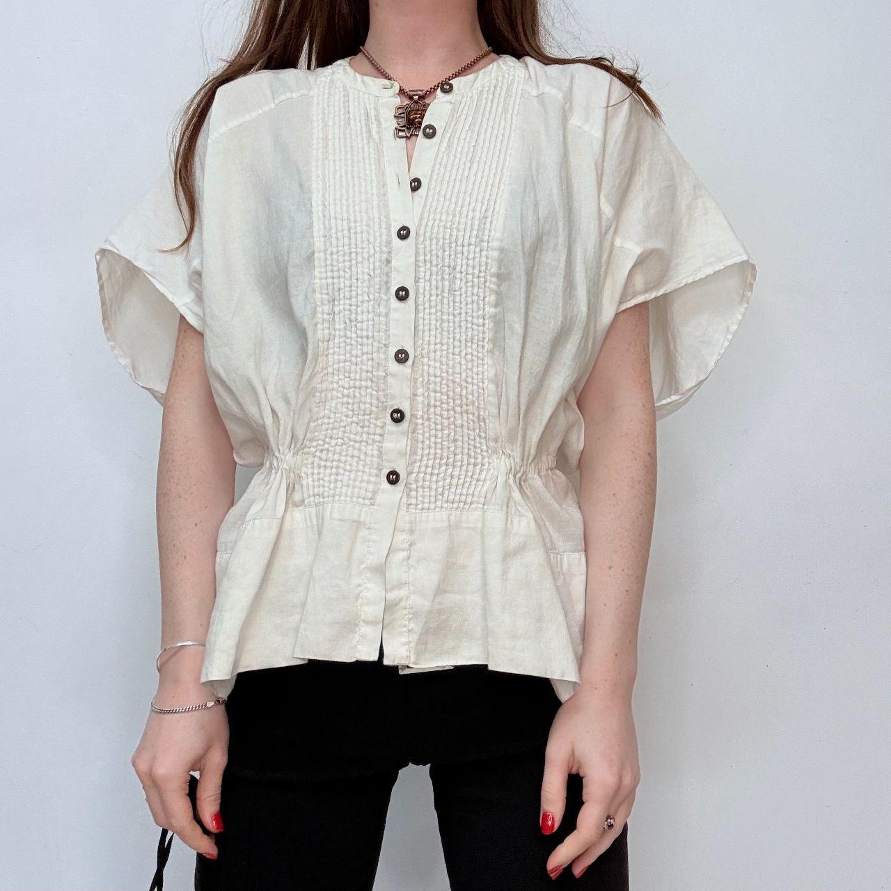 White pleated front allsaints shirt