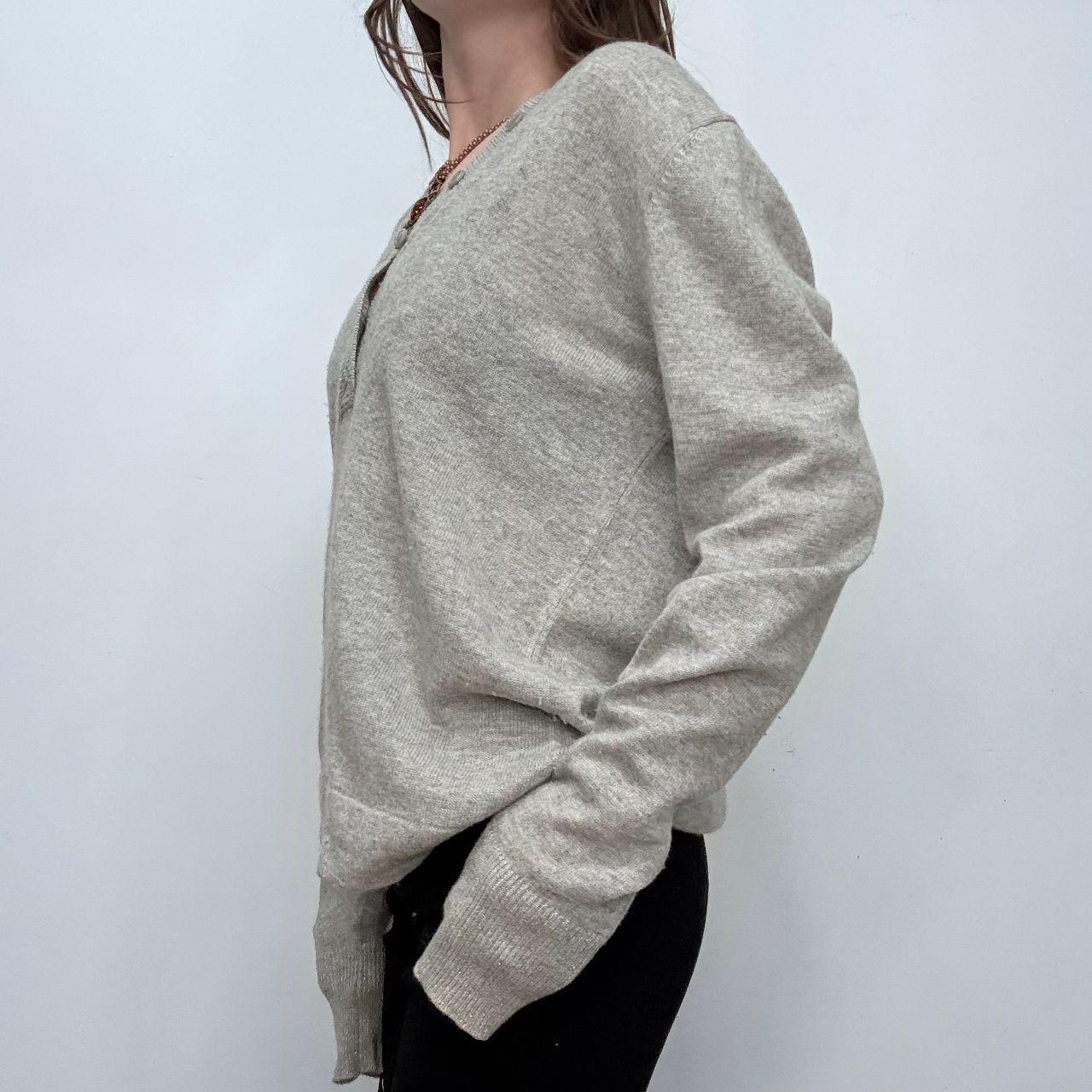 Grey slouchy button knitted jumper