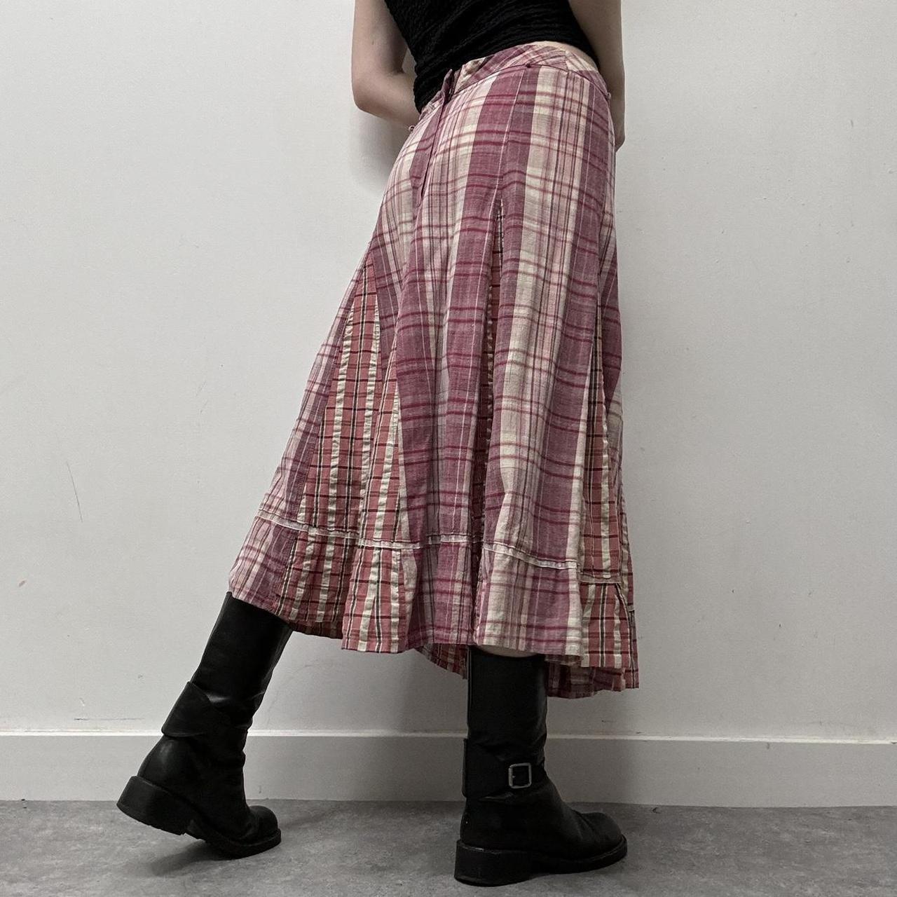 Tartan checked maxi skirt