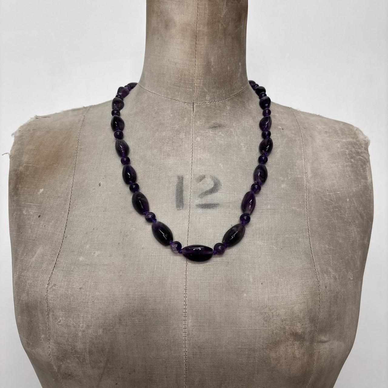 Amythest crystal gem necklace