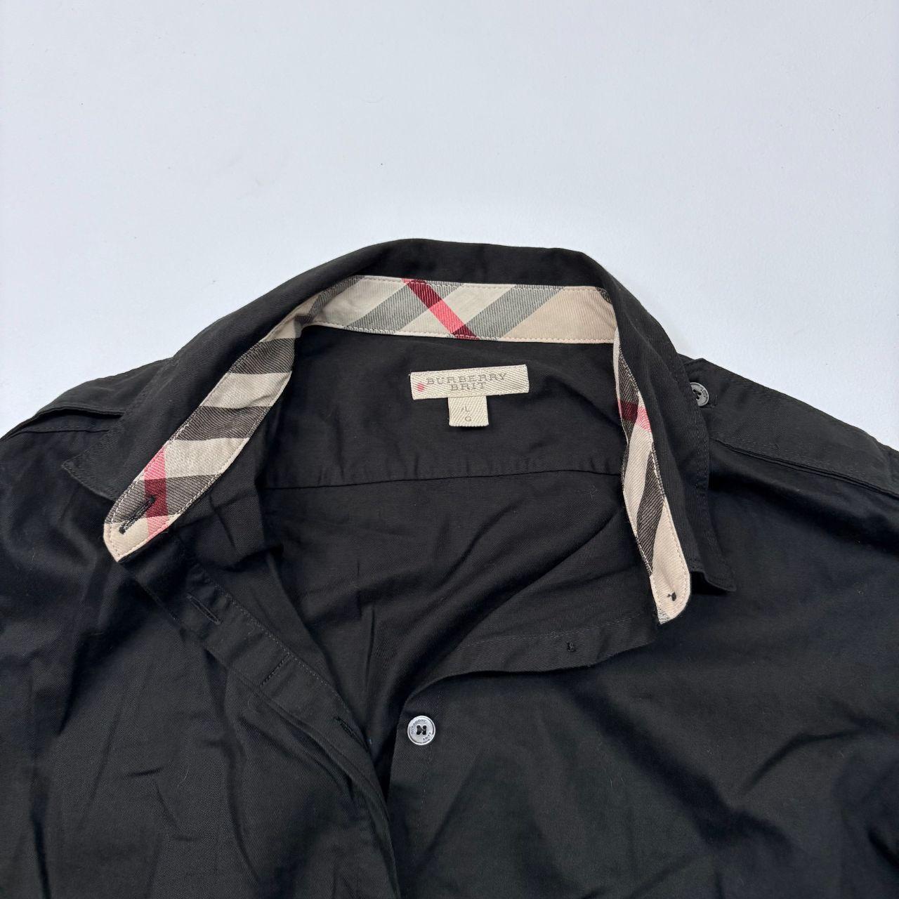 Black oversized burberry shirt