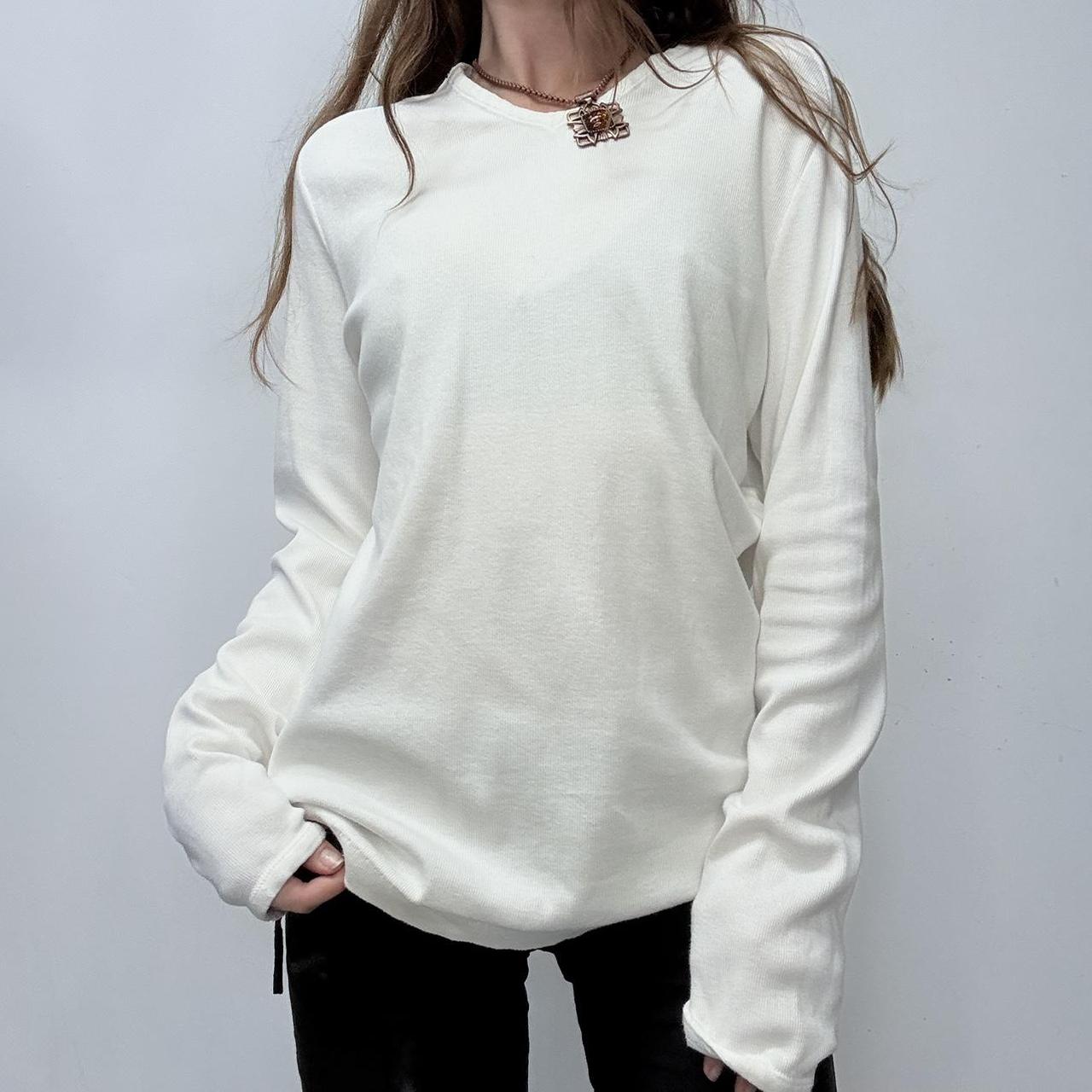 Ribbed white oversized t-shirt