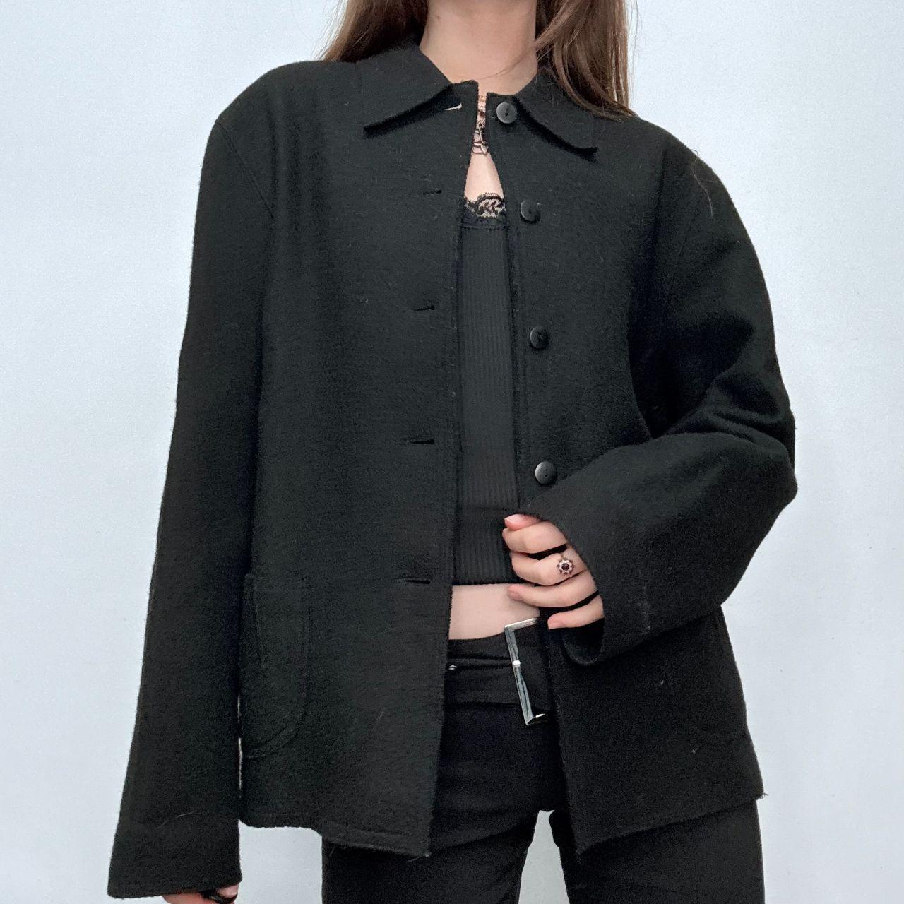 Black wool button up jacket