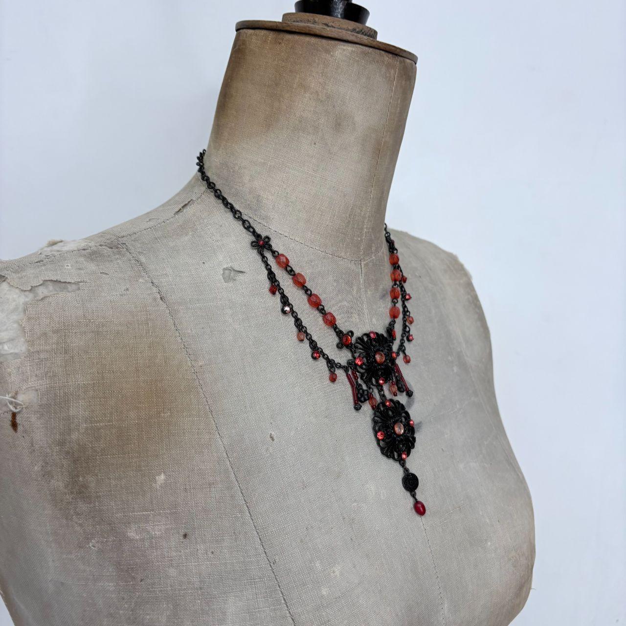 Beaded gothic grunge necklace