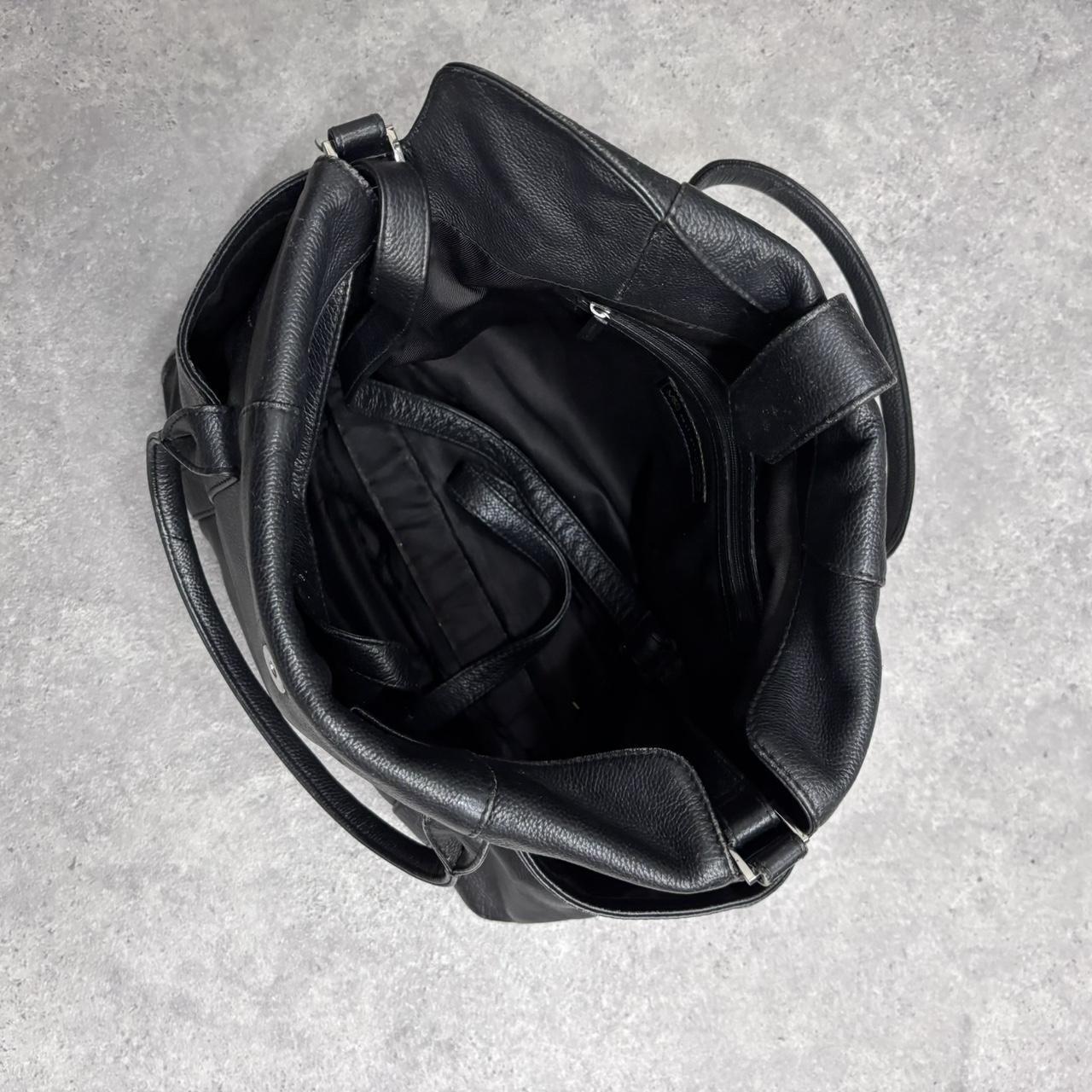 Black leather shoulder bag