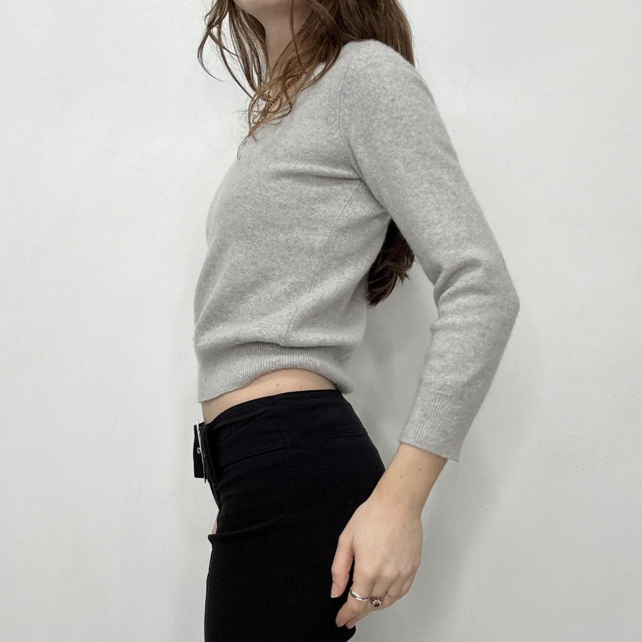 Grey cashmere cropped jumper