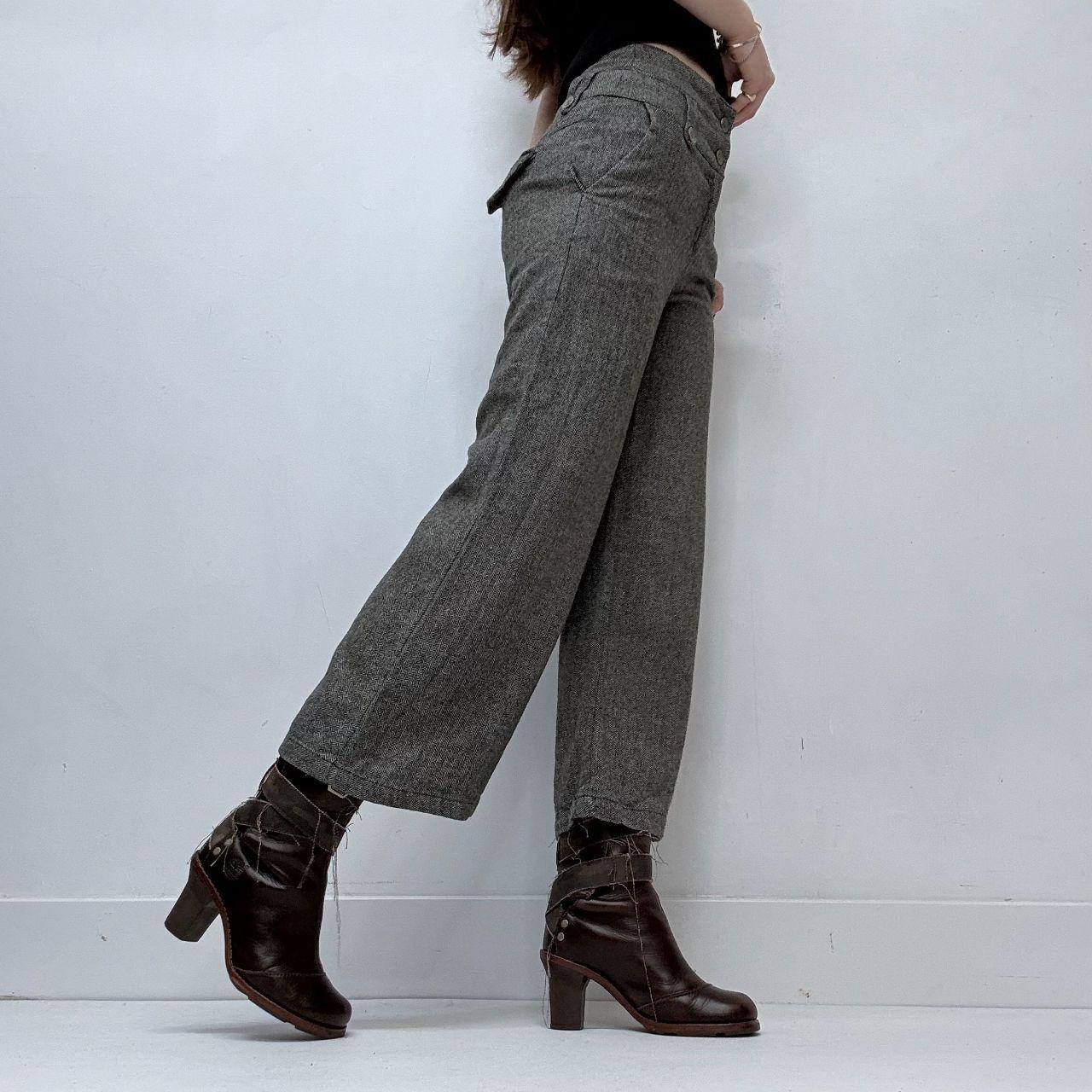 Flared cropped suit pants