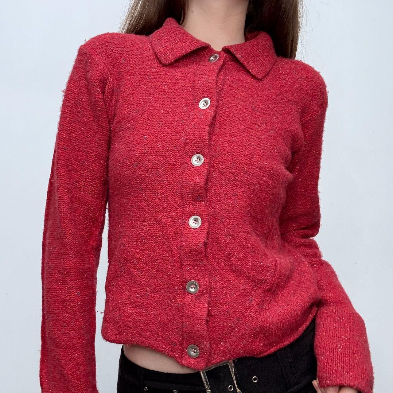 Red tab Levi engineered cut cardigan