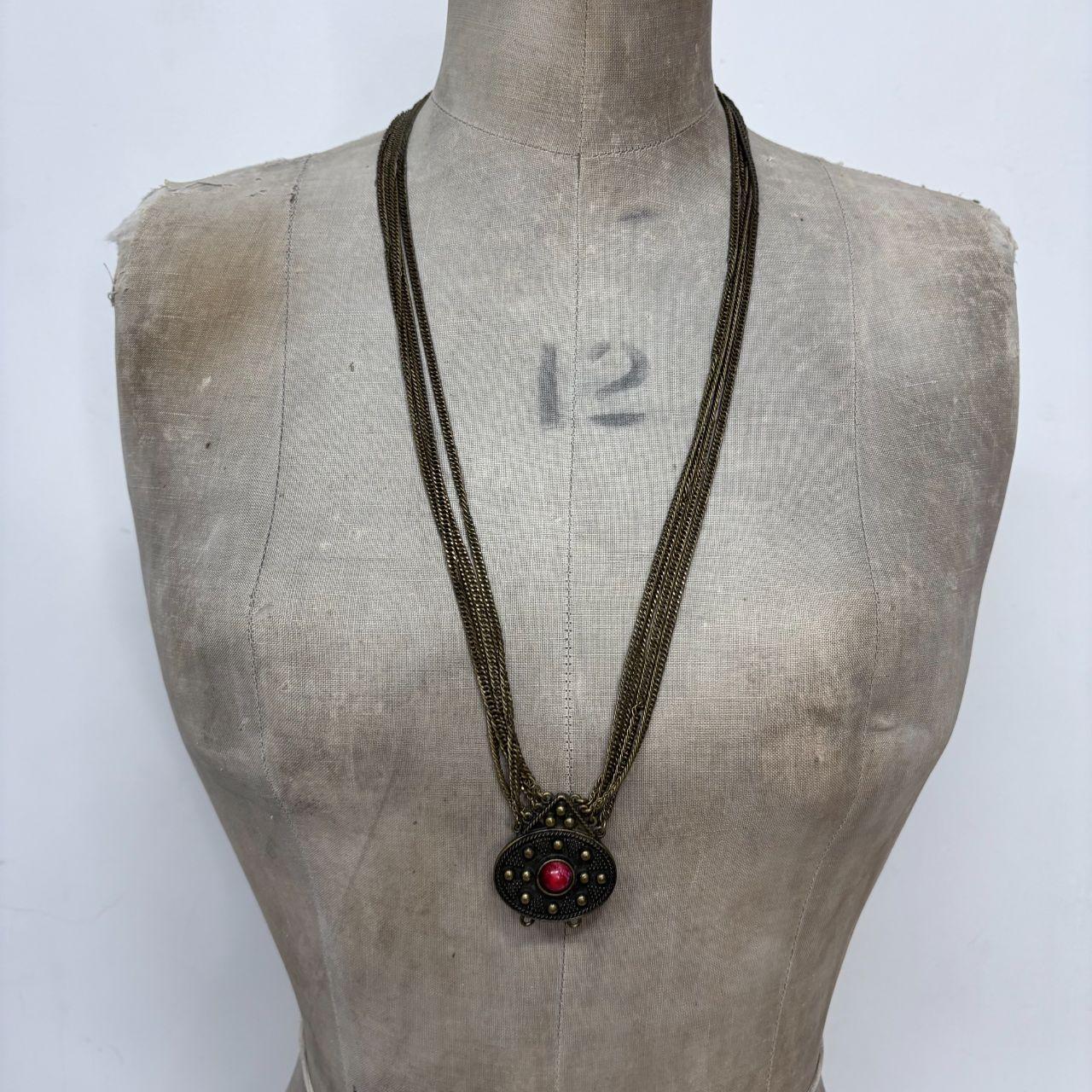 Long layered chain boho pearl necklace