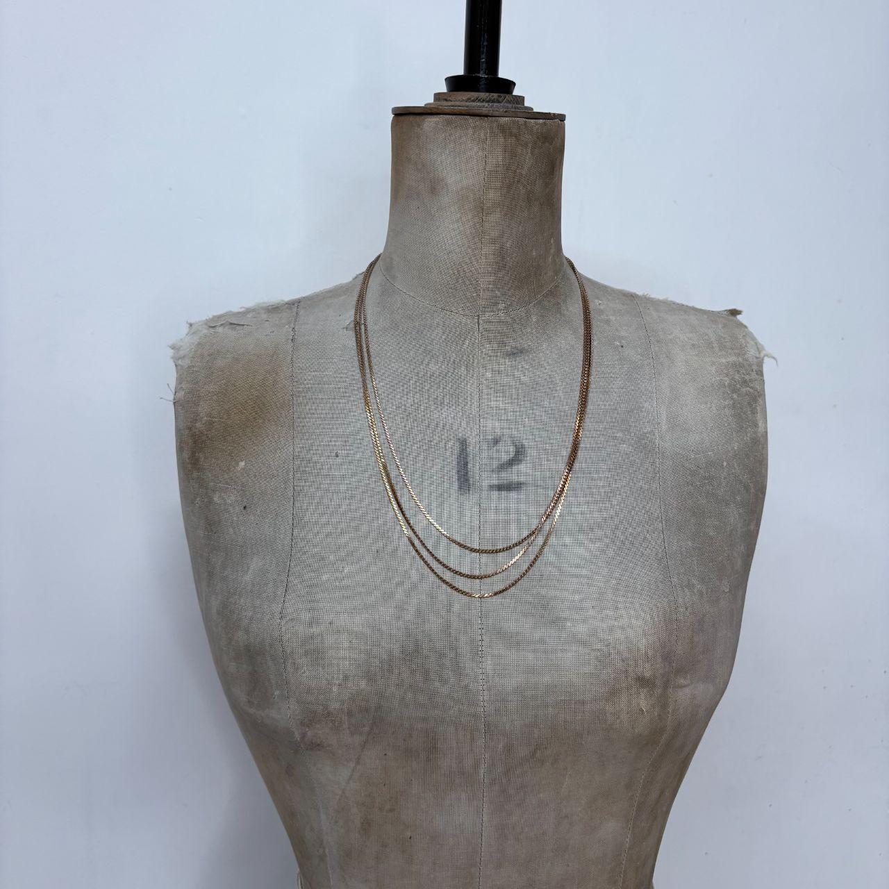 Layered gold tone chain necklace
