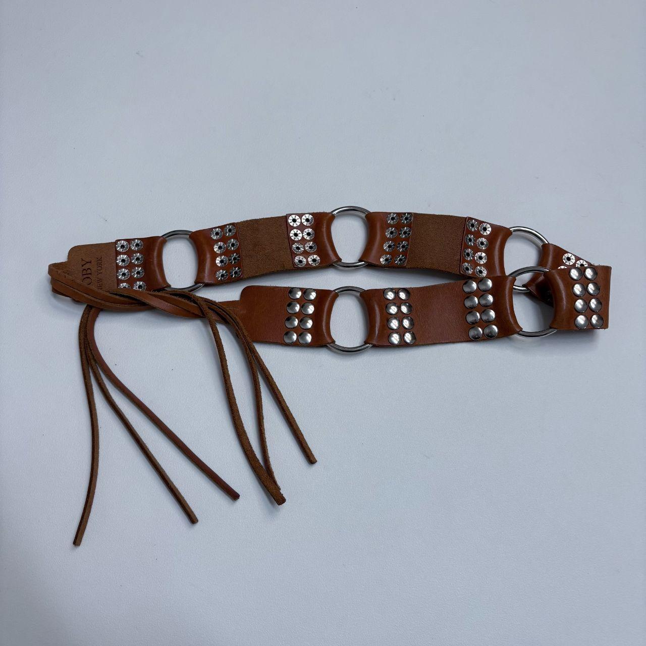 Tan leather studded western belt