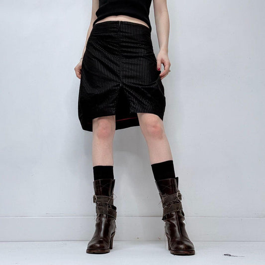 Pinstripe slit front cop copine skirt