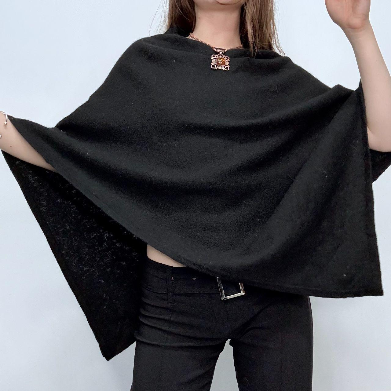 Black wool slouchy cape jumper