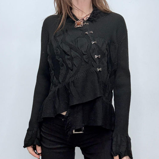 Black flared hook and eye jumper