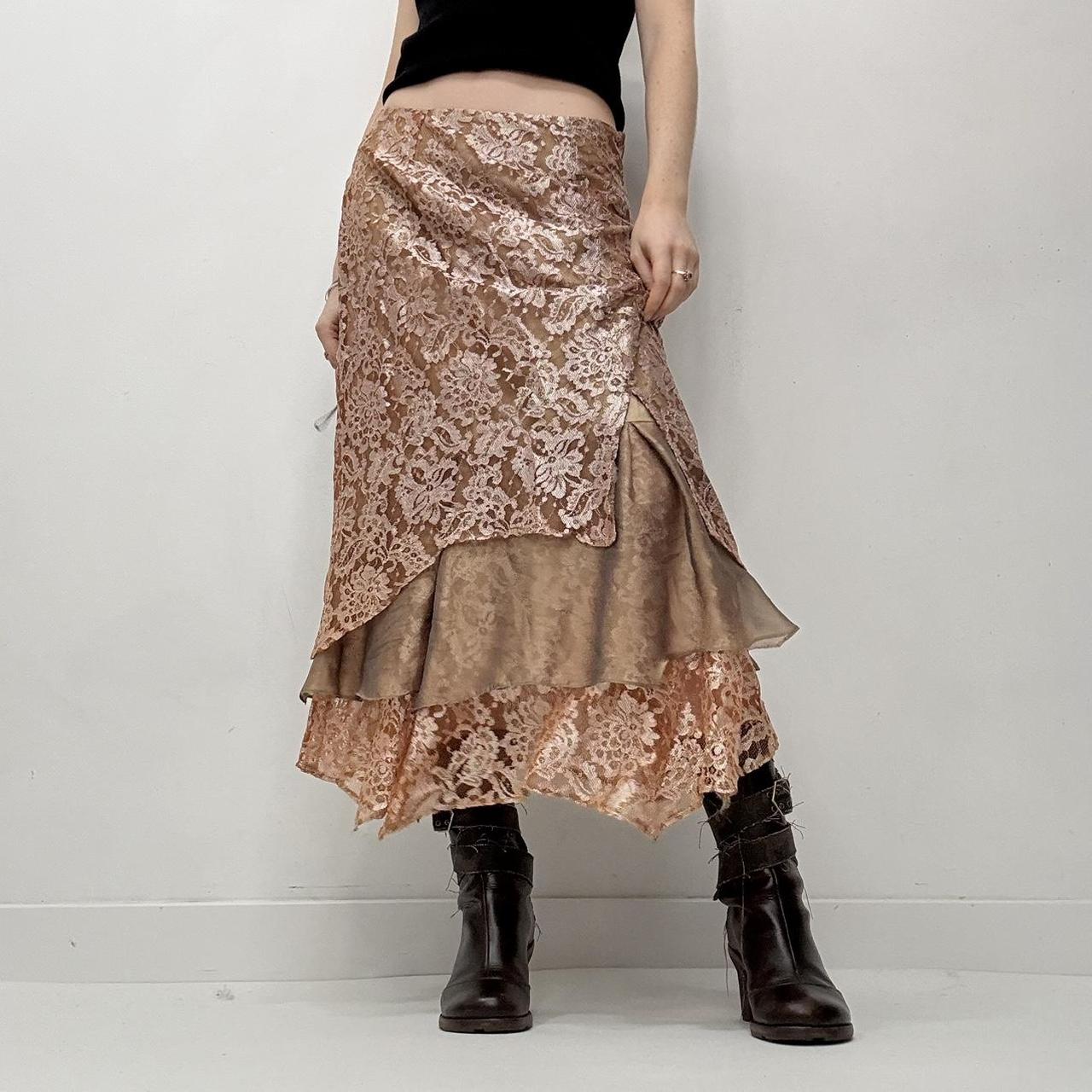 Lace layered fairy maxi skirt