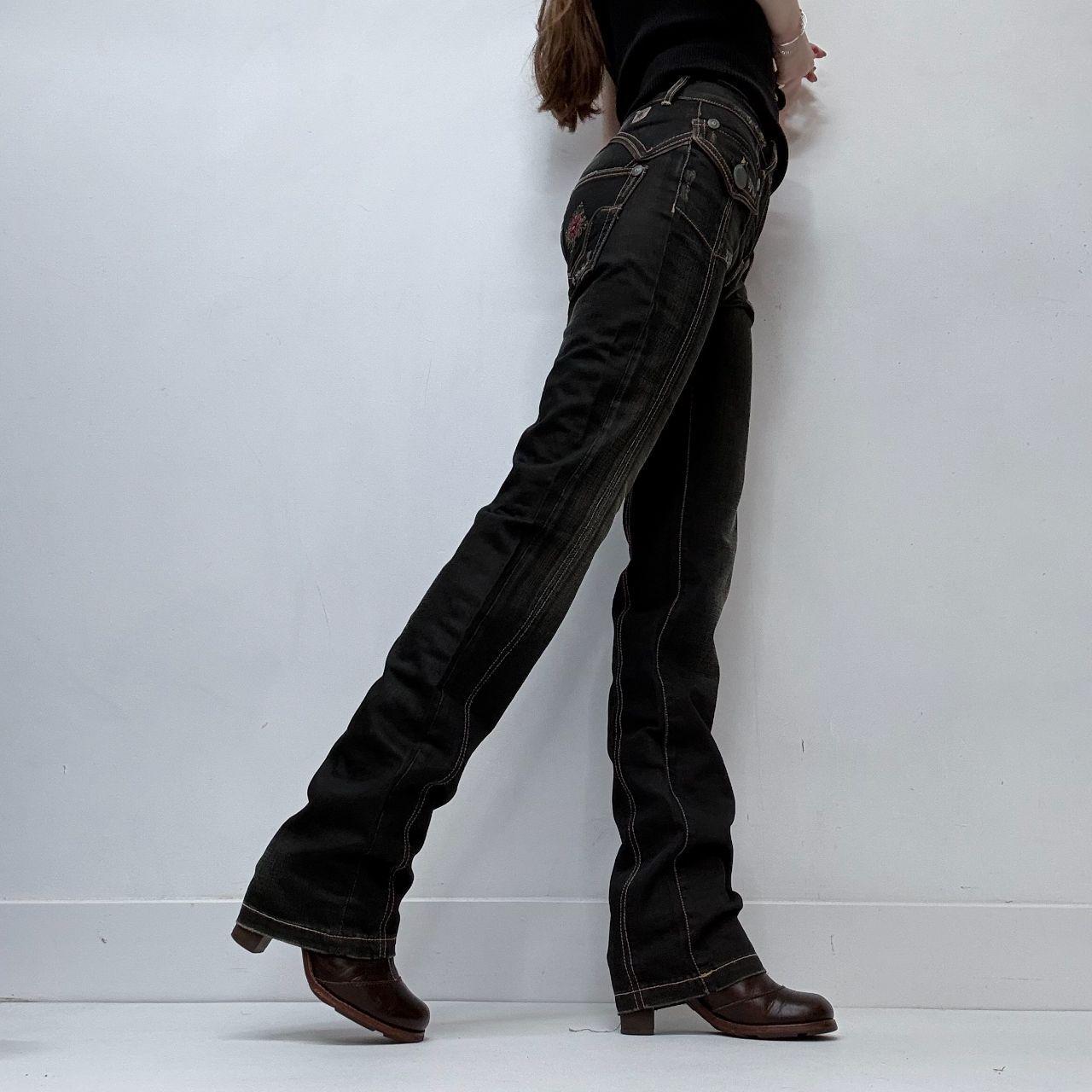 Straight leg darkdenim cargo jeans