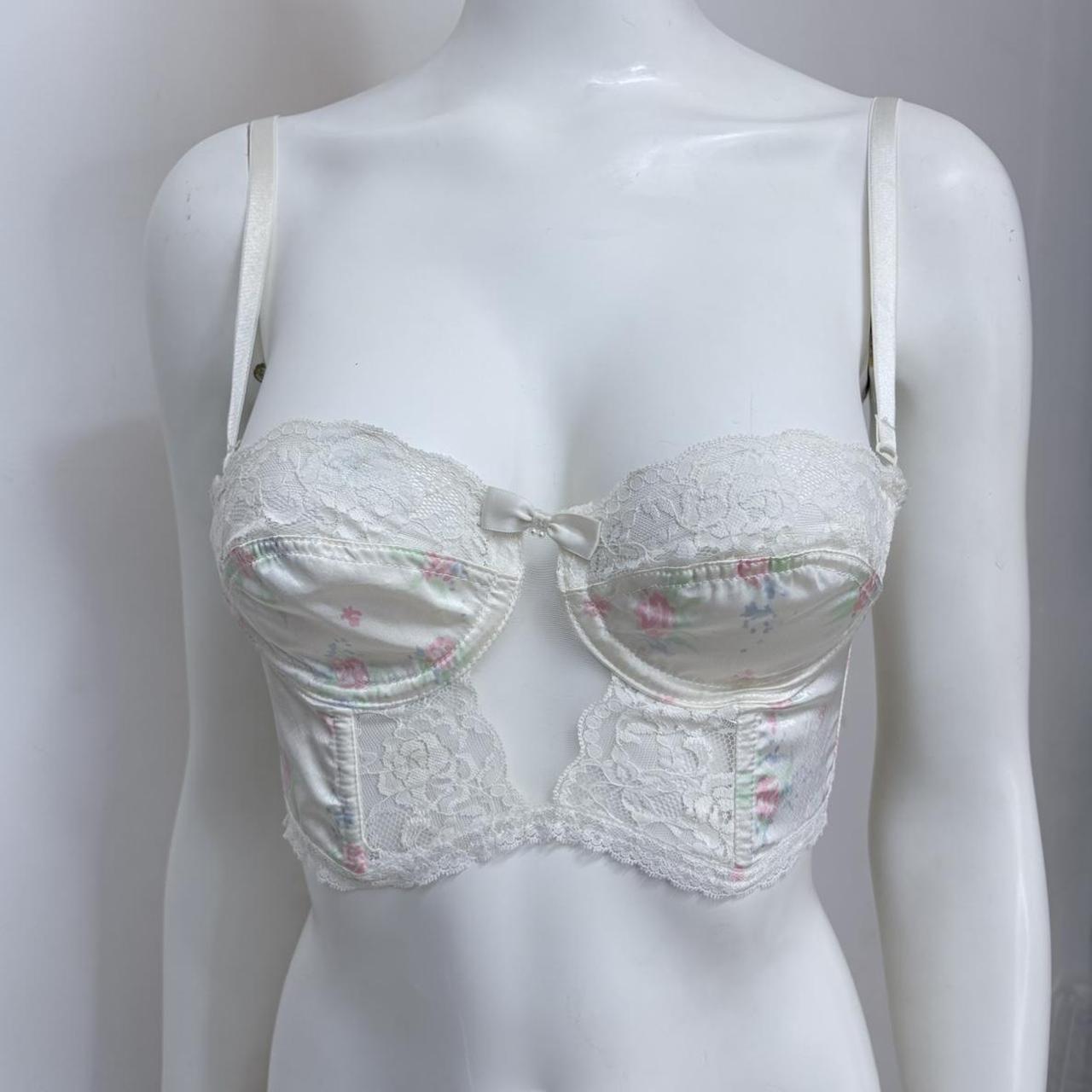Vintage lace satin floral bralet