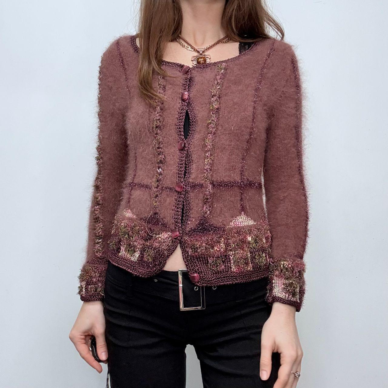 Pink embroidered fairycore cardigan
