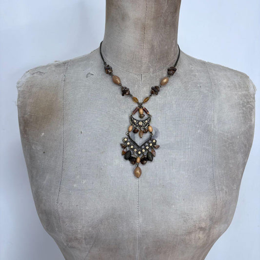 Beaded gothic grunge necklace