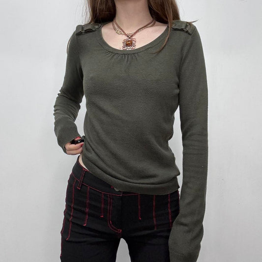 Khaki military Burberry jumper