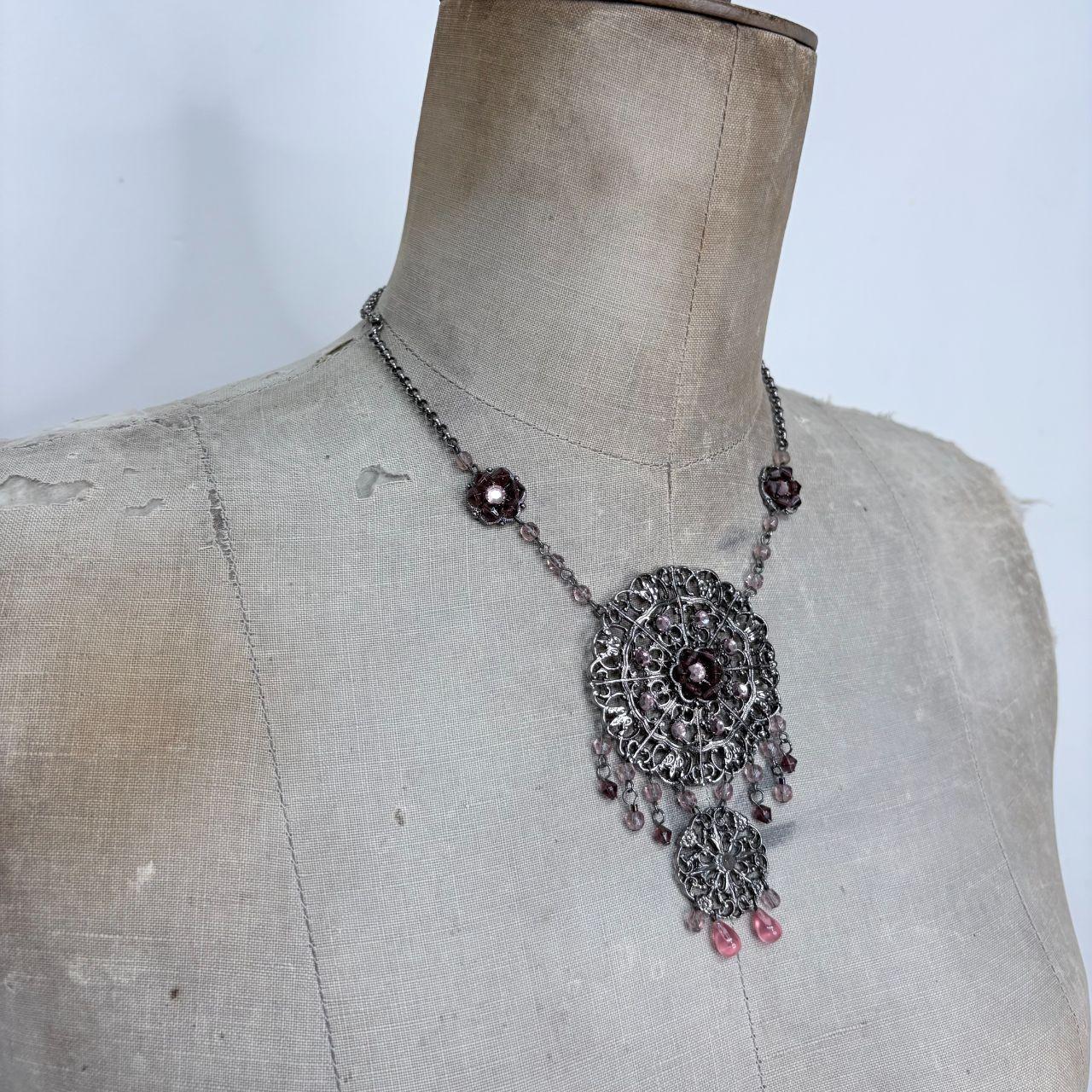 Boho draped fairy silver necklace