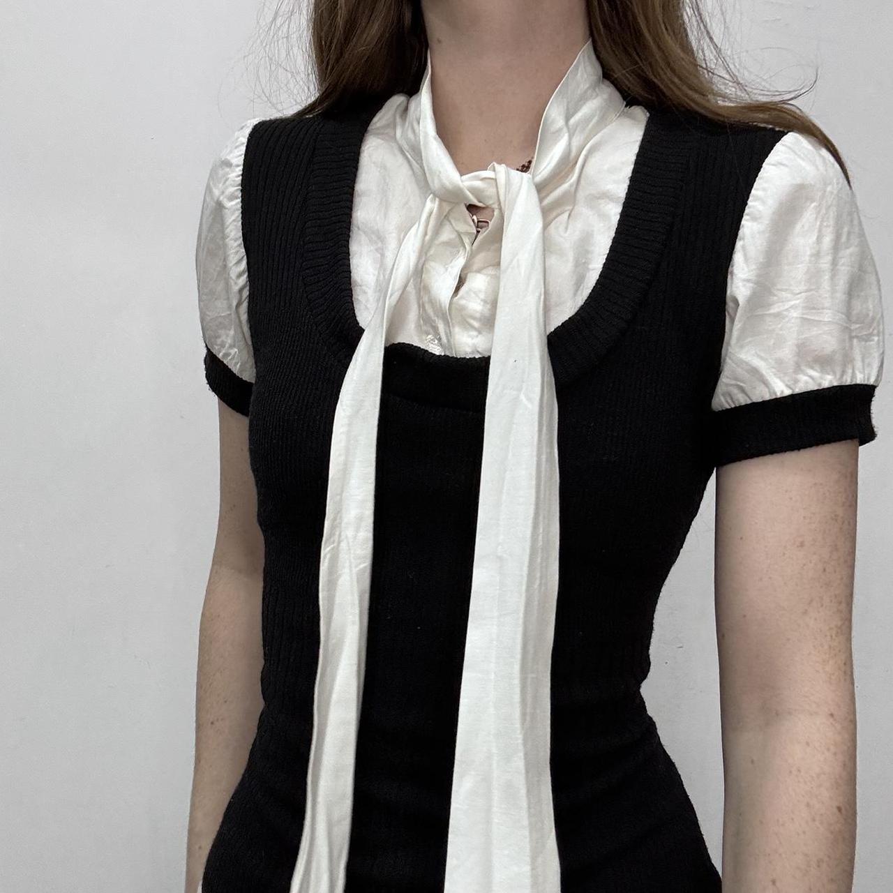 Preppy bow neck shirt