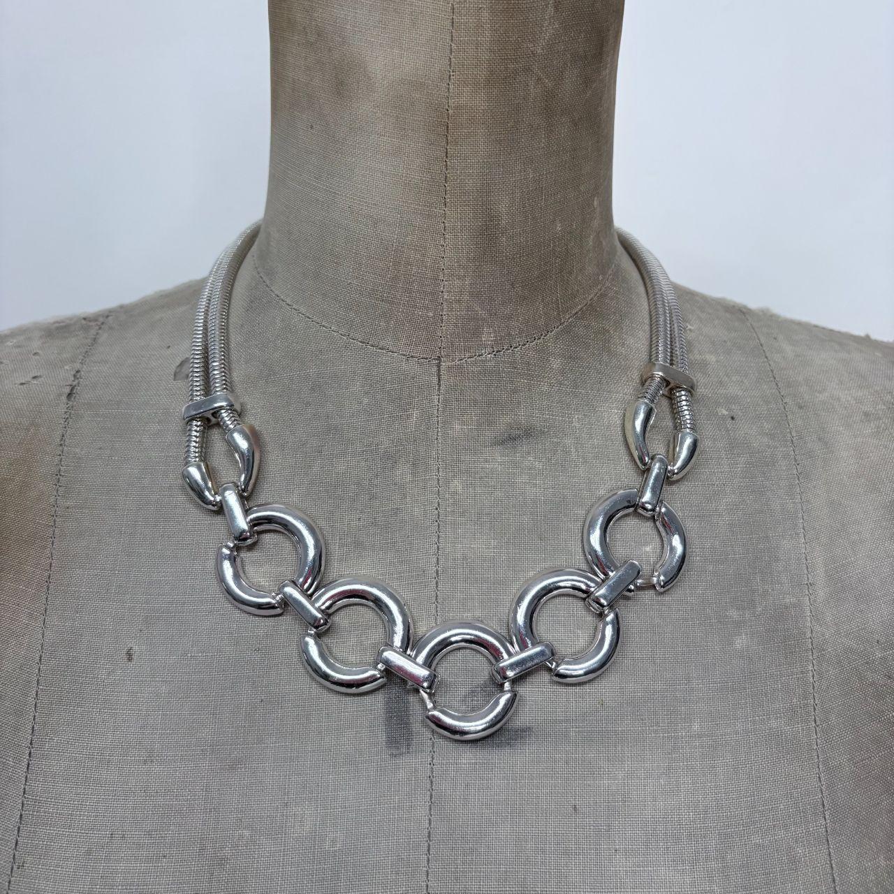 Silver chunky link oversized necklace