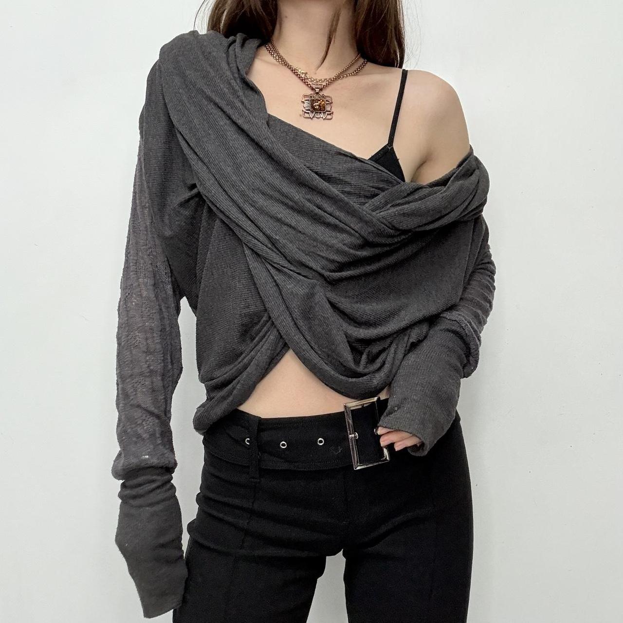 Slouchy grey draped jumper