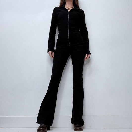 Black flared fitted black jumpsuit