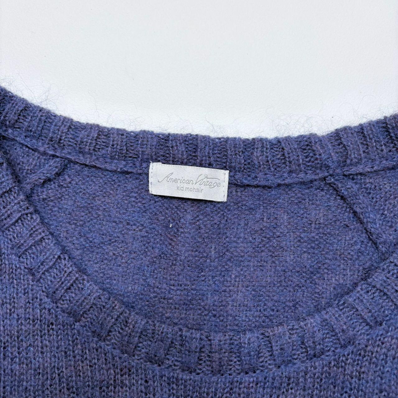 Sheer mohair knit blue jumper