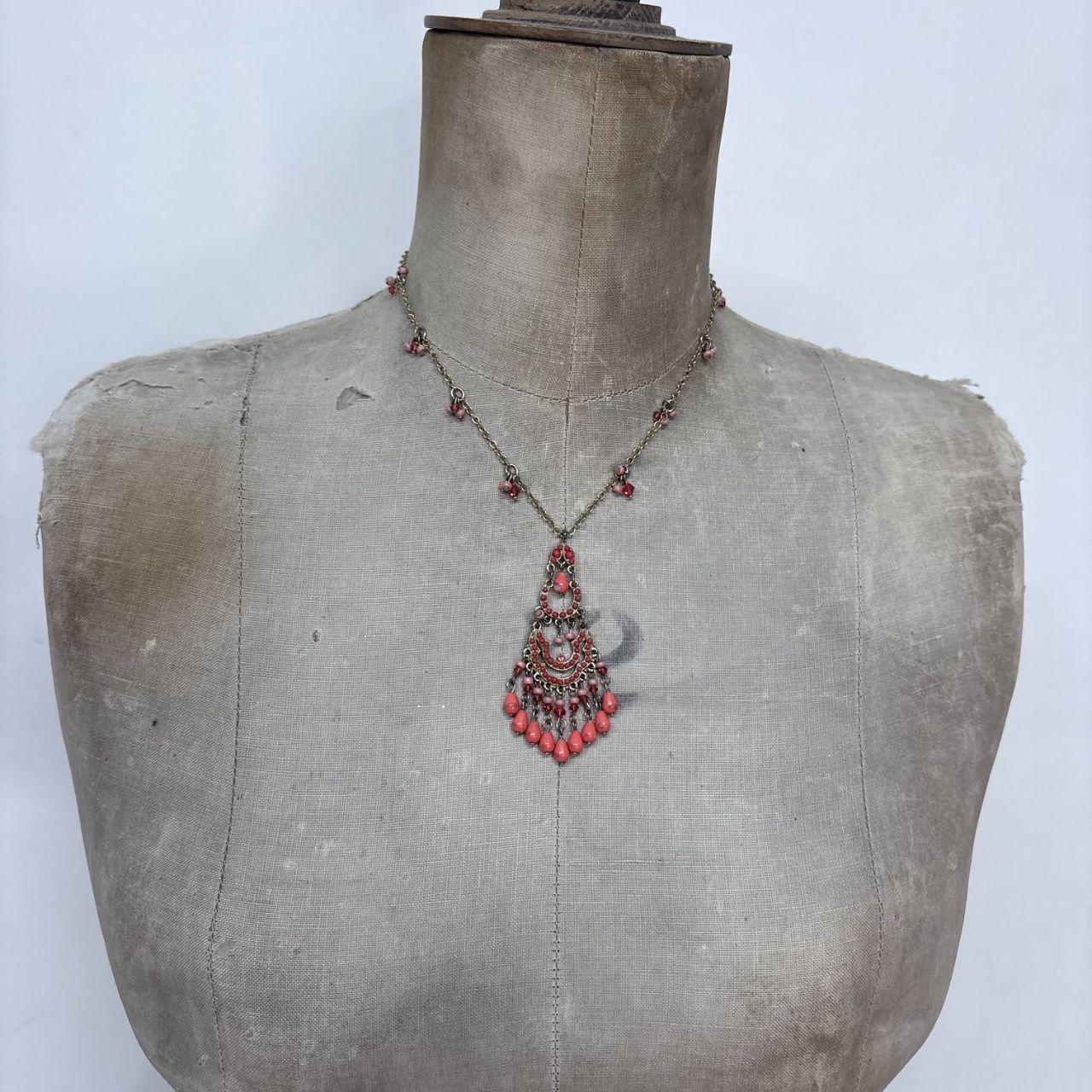 Boho hanging bead necklace