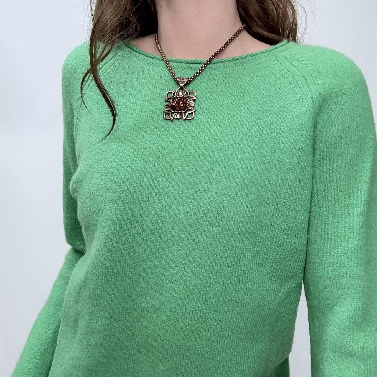 Green wool knitted jumper