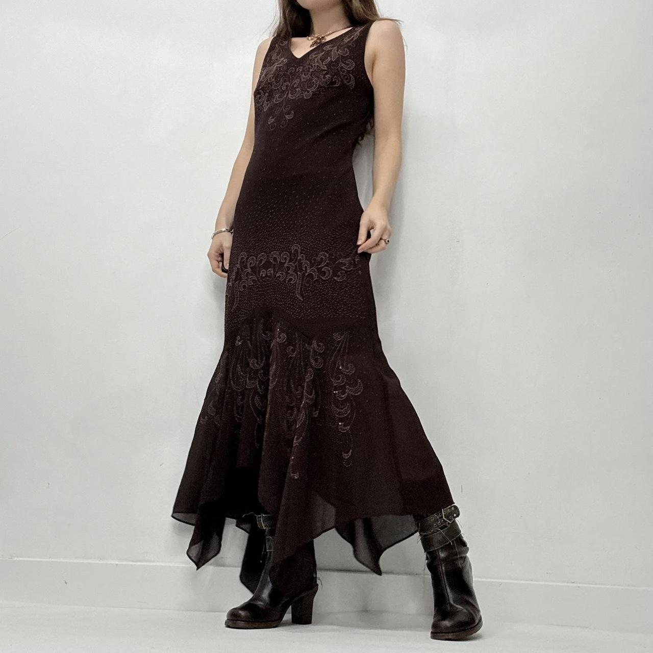 Brown fairy floaty maxi dress