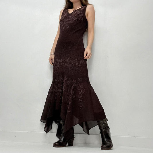 Brown fairy floaty maxi dress