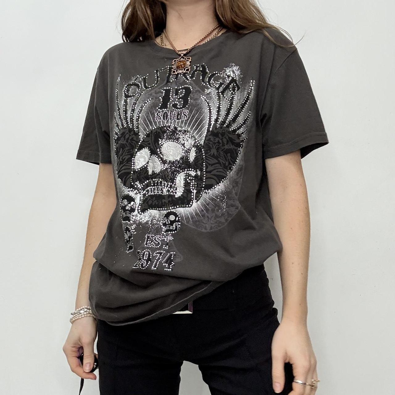 Studded graphic grunge t-shirt