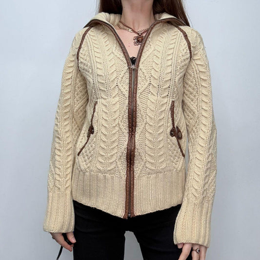 Wool cable knit Diesel cardigan