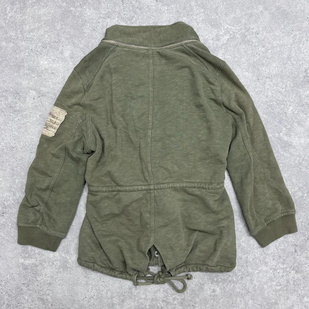 Khaki cotton jersey cargo utility jacket