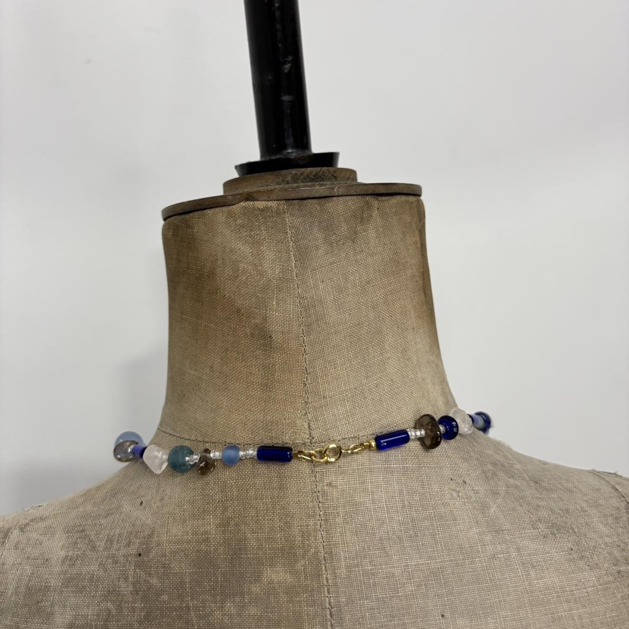 Blue beaded necklace