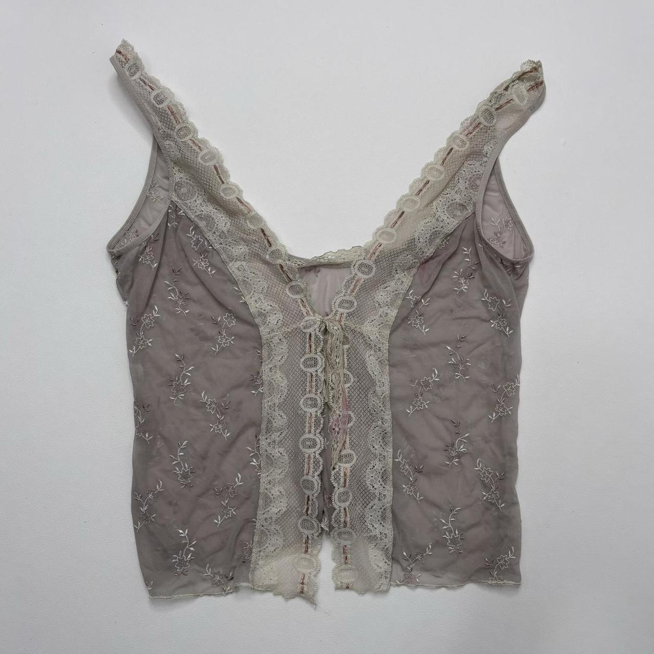 Sheer lace cami vest