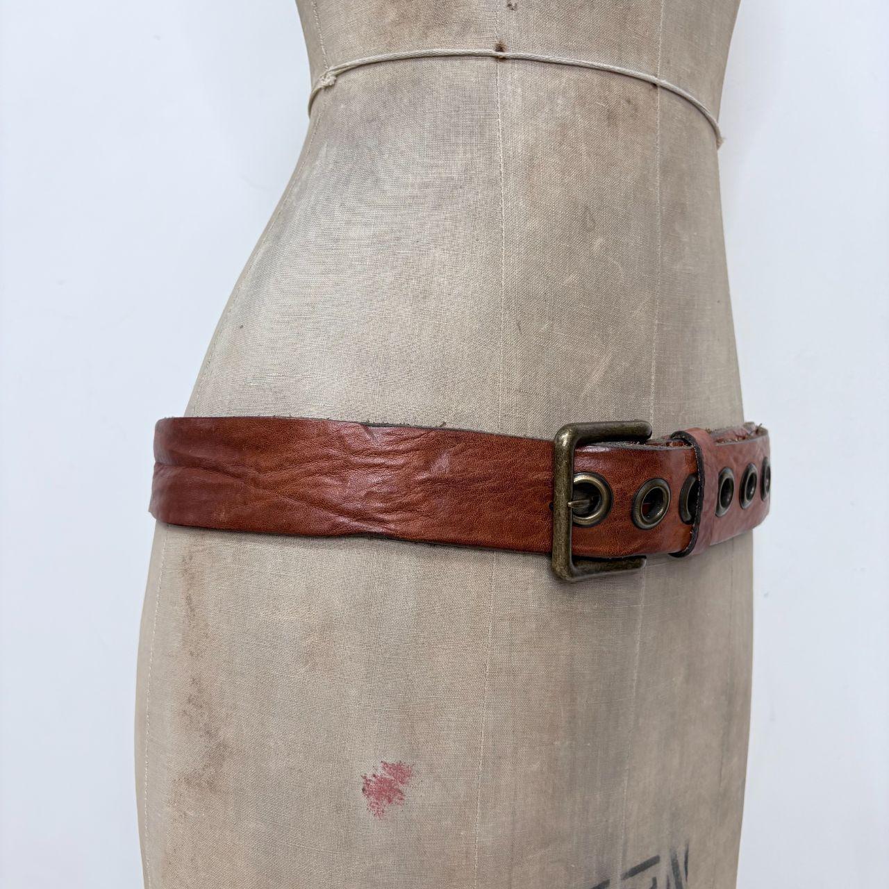Brown chunky eyelet belt