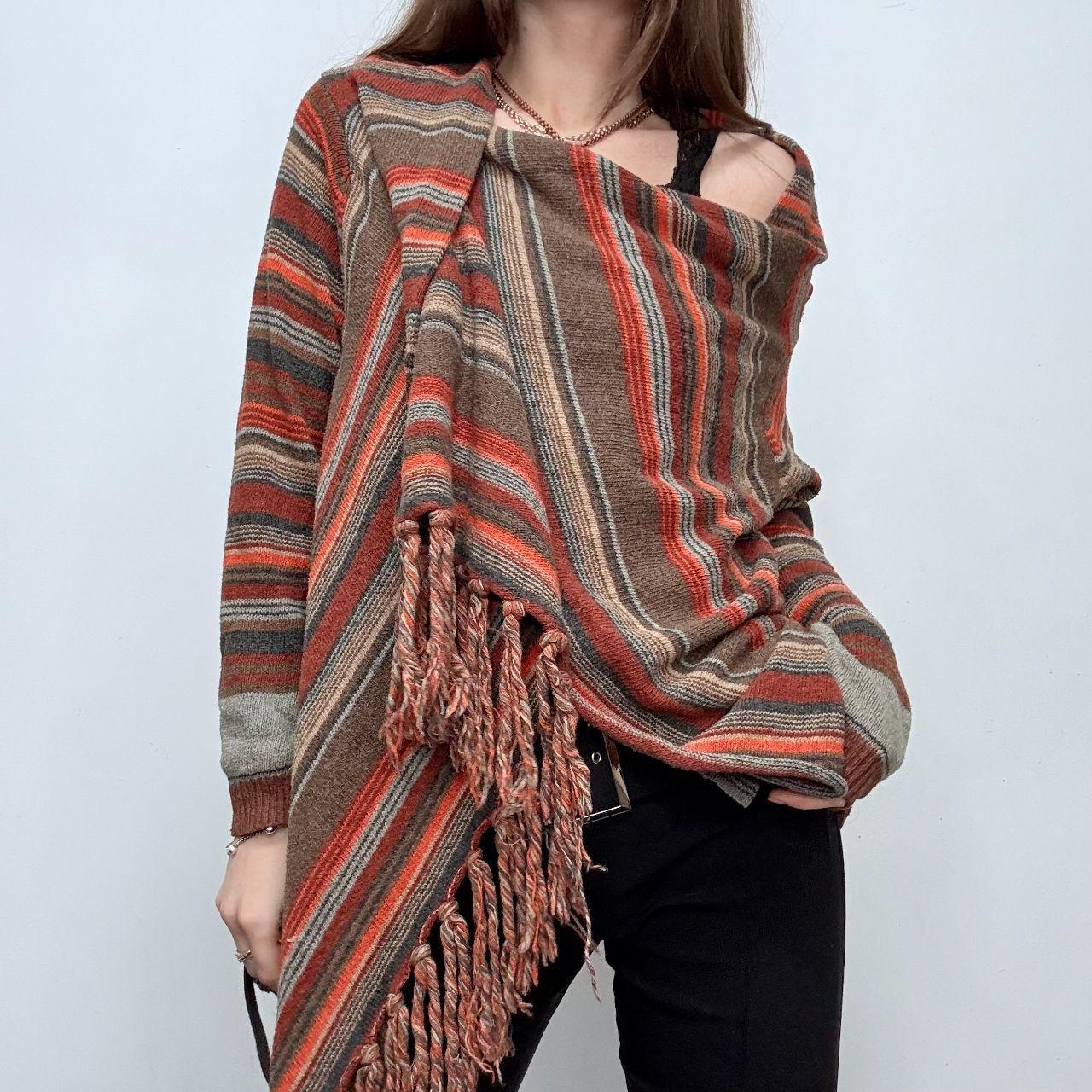 Pinstripe hippie rug cardigan