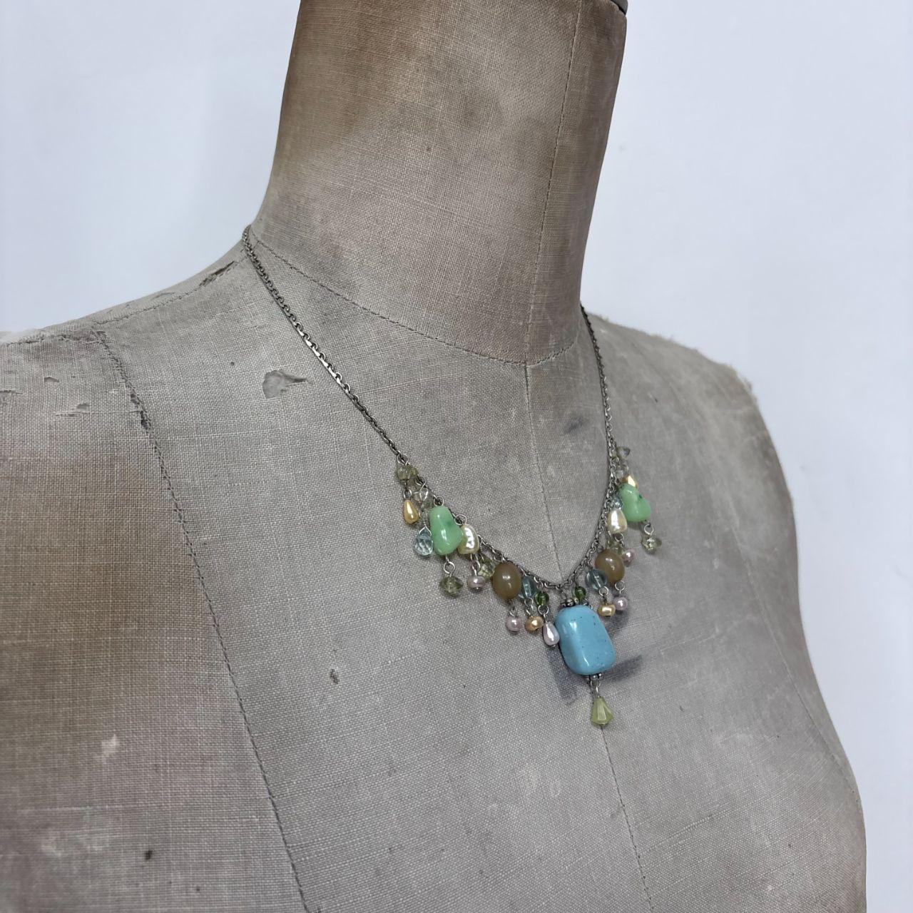 Hanging beaded boho summer necklace
