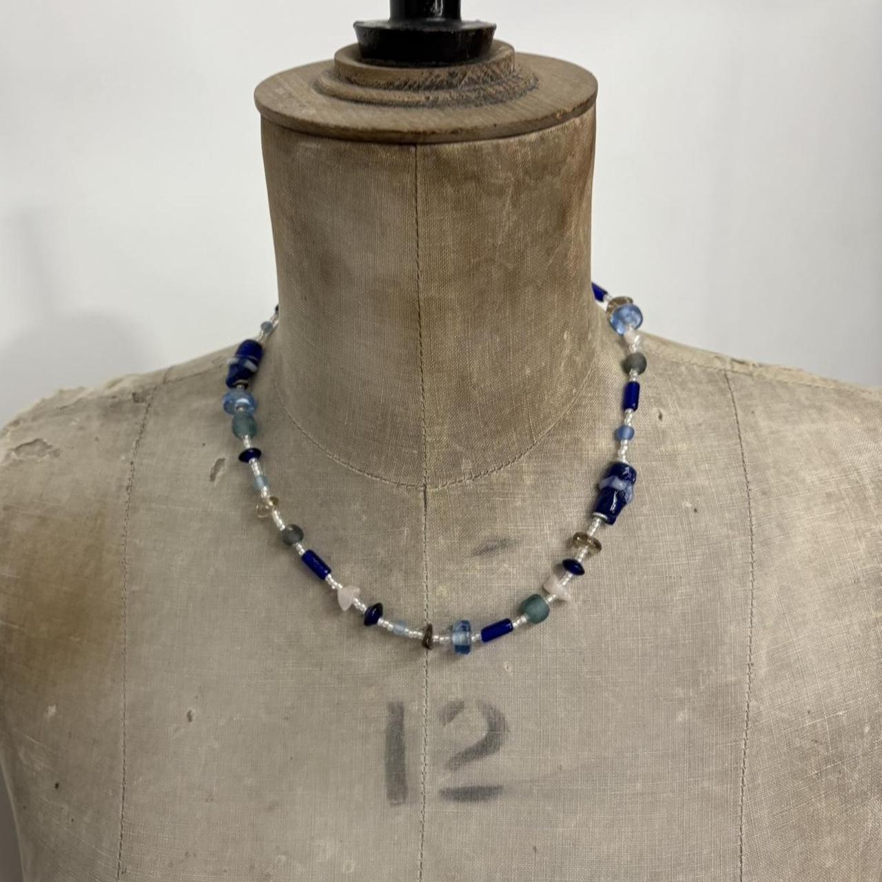 Blue beaded necklace