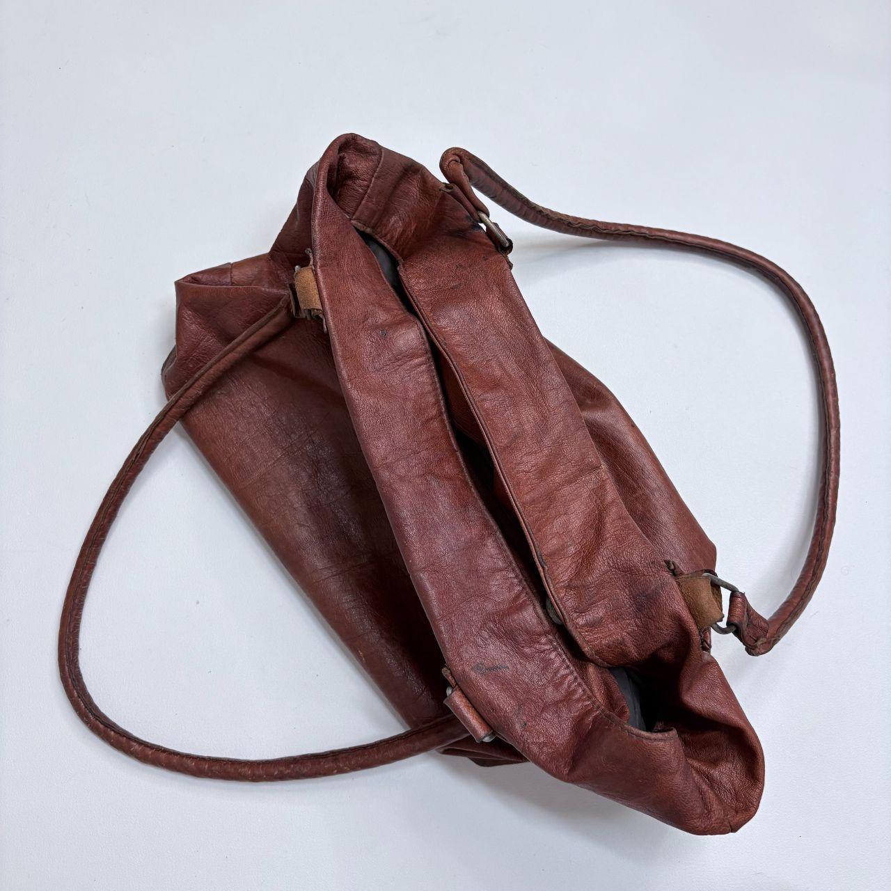 Large tan leather slouchy bag