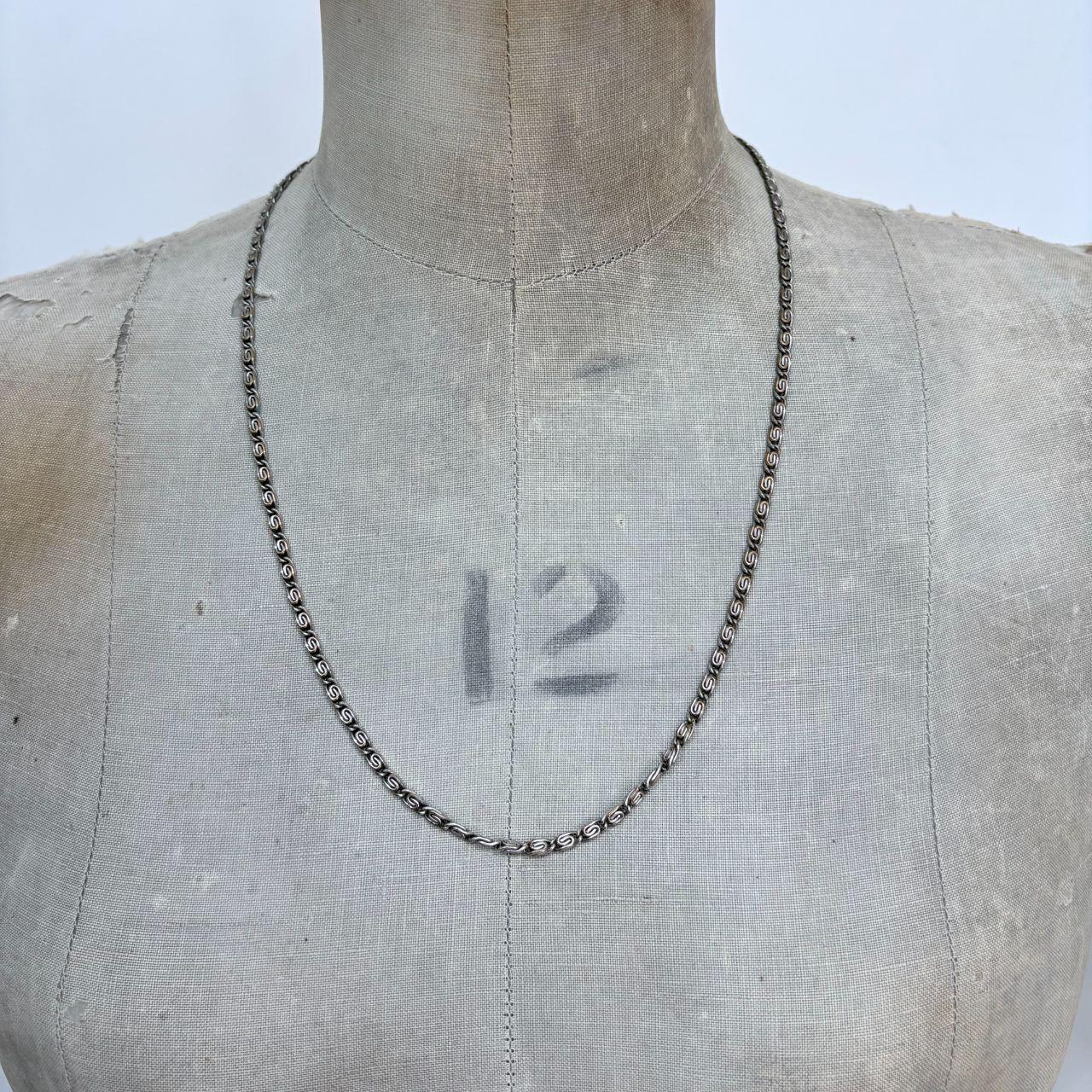 Silver flat link chain necklace